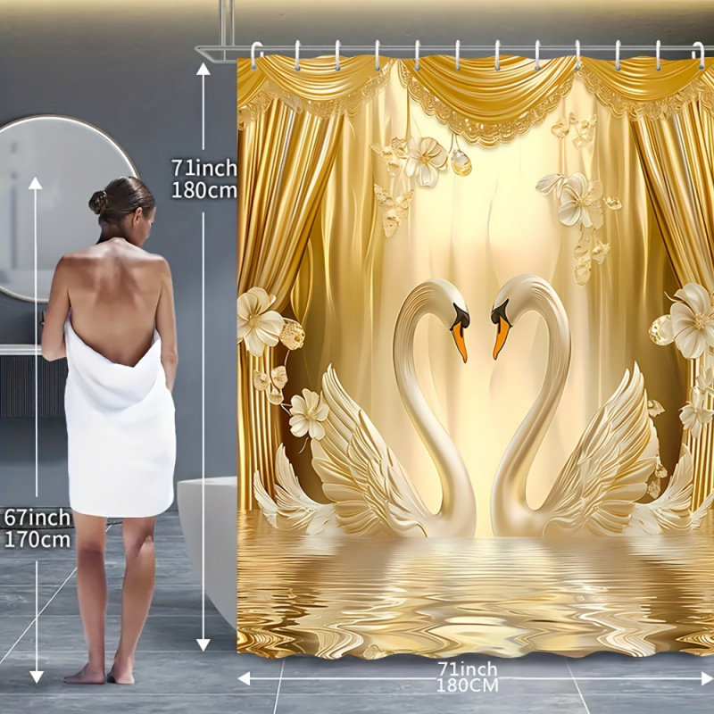 Romantic Golden Swans Bathroom - Bamboo Bath Mat review and price