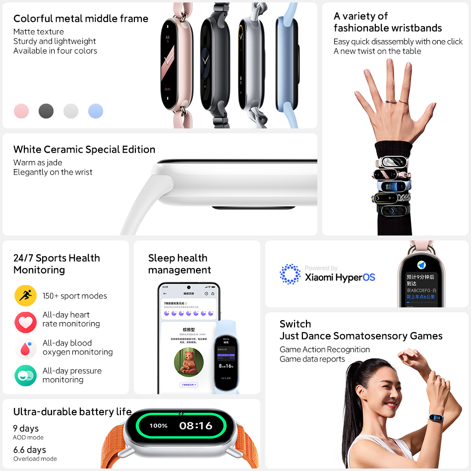 Xiaomi Mi Band 9 AMOLED Screen - Health Wellness Bracelet review and price