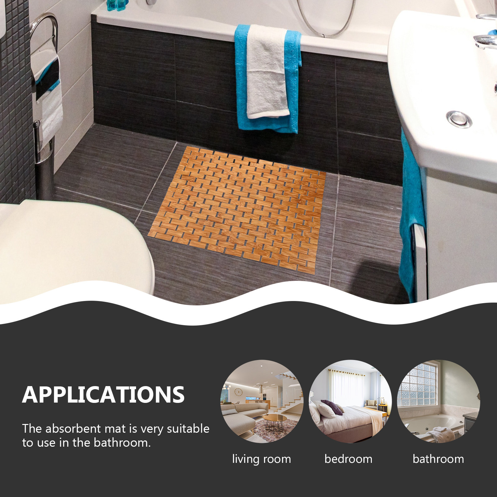 Bamboo Shower Mat Non Slip Bat - Bamboo Bath Mat review and price