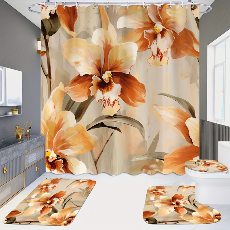 Vintage Orange Floral Water-Re - Bamboo Bath Mat review and price