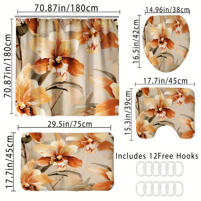 Vintage Orange Floral Water-Re - Bamboo Bath Mat review and price